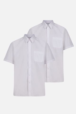 2 Pack Short Sleeve Non-Iron School Shirts (3-16+ Years)