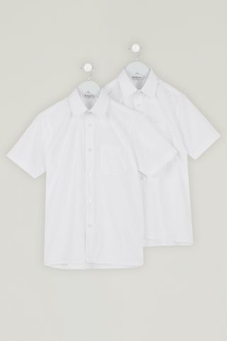 2 Pack Short Sleeve Non-Iron School Shirts (3-16+ Years)