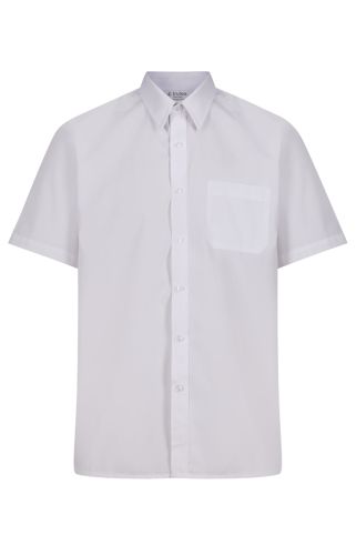 White Short Sleeve Non Iron Shirts (Twin Pack)