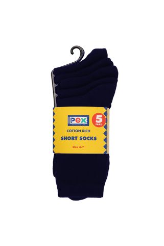 Pex Cotton Rich Short Socks - 5 Pack