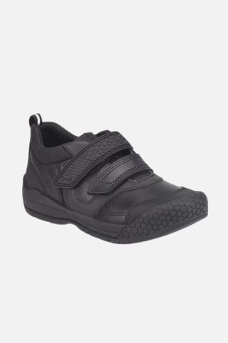 Start-Rite Boys' Strike Black Leather Riptape School Shoes (3-10 Years)