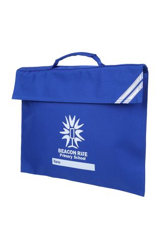 Bookbag badged with school logo for Beacon Rise Primary School